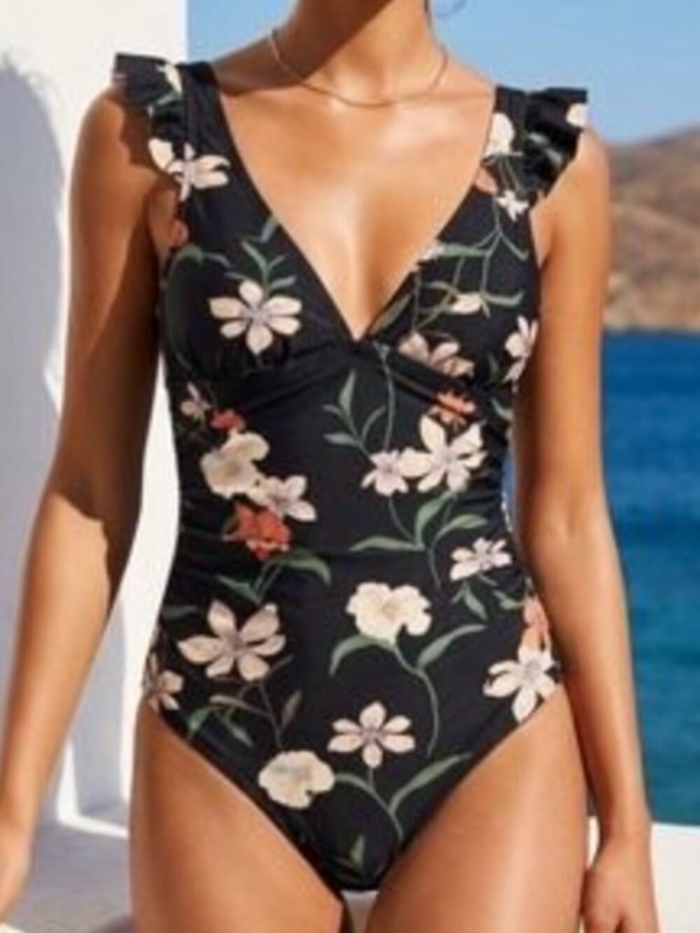 Shade & Shore Floral Flounce One Piece Swimsuit